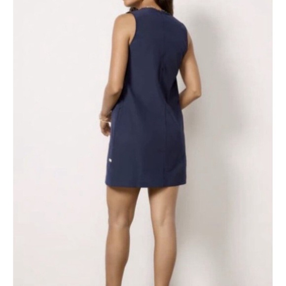 Faherty All Day V Neck Dress Women's Size Small Navy Blue Sleeveless - Comfort‎ - Picture 3 of 7